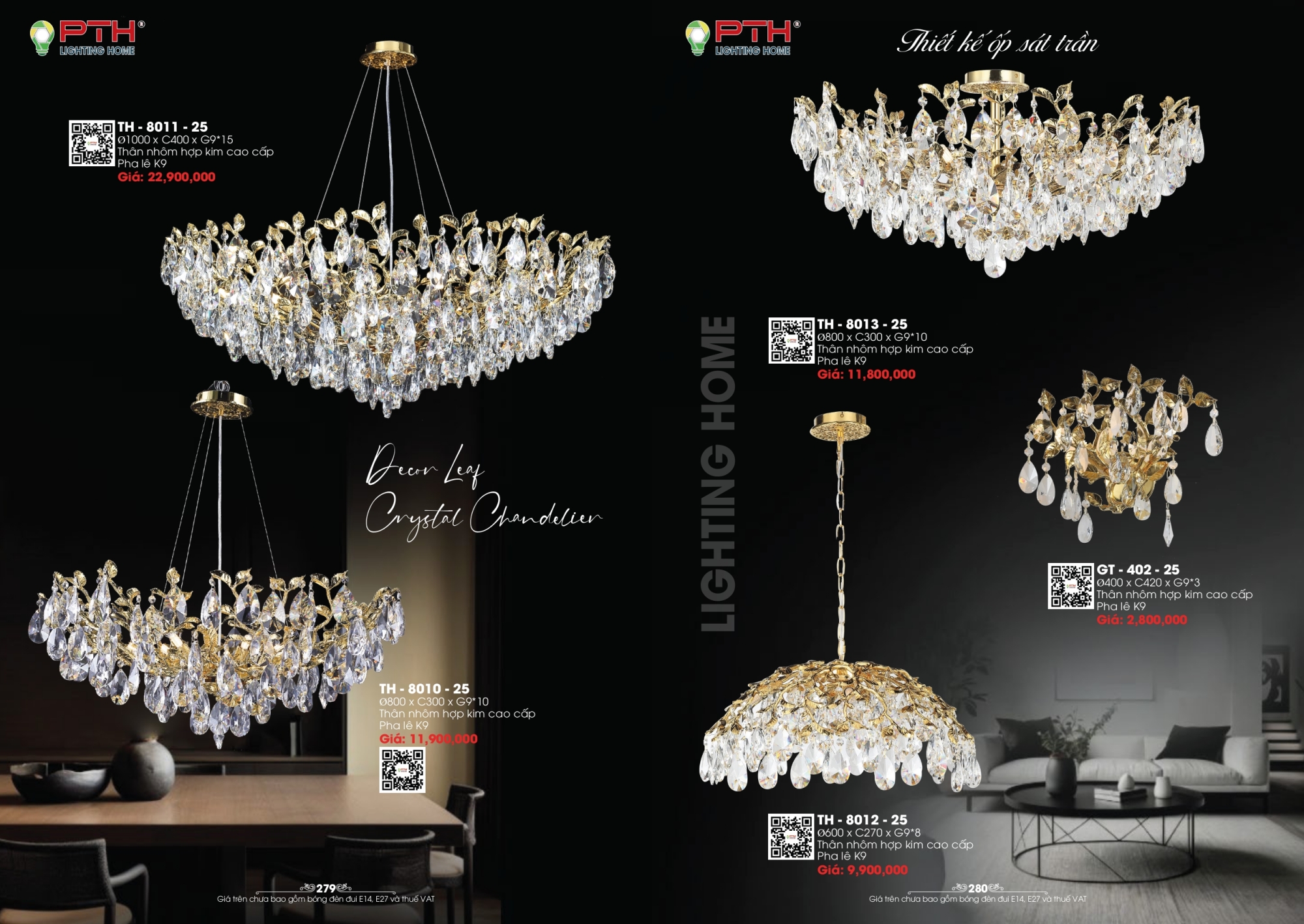 Bảng giá đèn trang trí PTH Lighting Home 2026